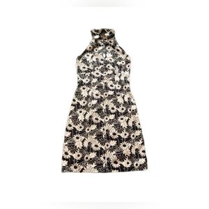 Y2k Whimsigoth Halter Dress Black & White Daisy Size Medium Grunge Fairycore‎